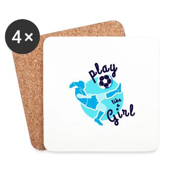 Football féminin - Dessous de verre (lot de 4) - blanc - Devant