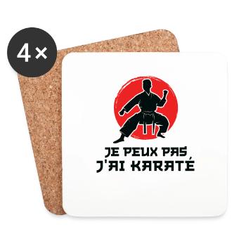 Je Peux pas j'ai karaté karate karateka - Dessous de verre (lot de 4) - blanc - Devant