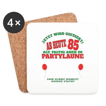 85th Birthday Man and Woman Guestbook - Coasters (set of 4) - white - Front