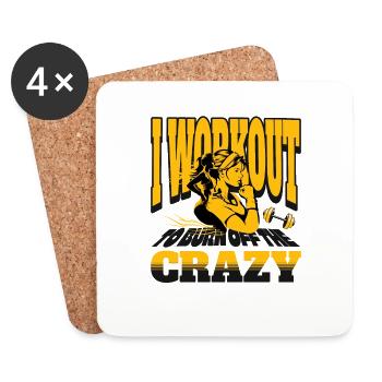 Ich trainiere, um das verrückte Motivationszitat zu verbrennen - Untersetzer (4er-Set) - Weiß - Vorne