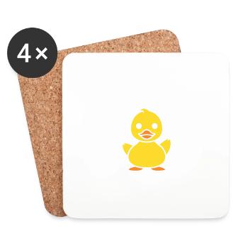 humour canard - Dessous de verre (lot de 4) - blanc - Devant