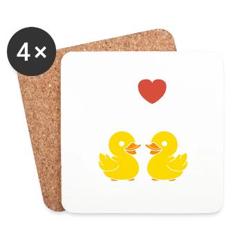 humour canard - Dessous de verre (lot de 4) - blanc - Devant