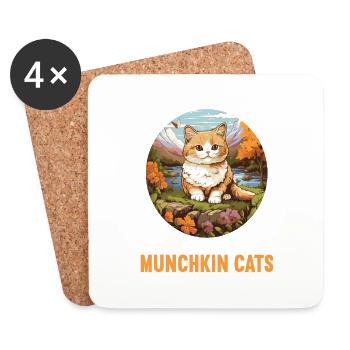 Munchkin Kätzchen Munchkin Katze - Untersetzer (4er-Set) - Weiß - Vorne