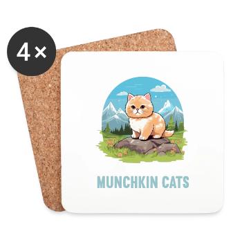 Munchkin Kätzchen Munchkin Katze - Untersetzer (4er-Set) - Weiß - Vorne