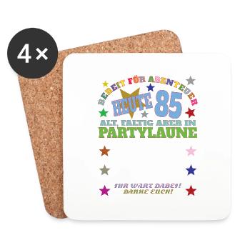85th Birthday Man and Woman Guestbook - Coasters (set of 4) - white - Front