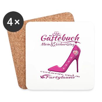 85th Birthday Man and Woman Guestbook - Coasters (set of 4) - white - Front