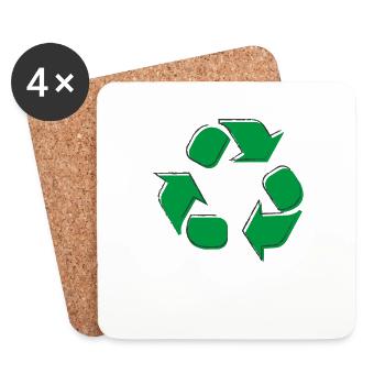 Recycling Logo Recycling Symbol Earth Day Jungen - Untersetzer (4er-Set) - Weiß - Vorne