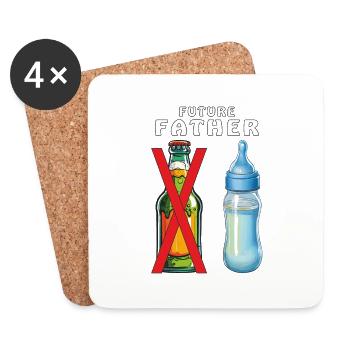 BABYFLASCHE FUTURE FATHER - Untersetzer (4er-Set) - Weiß - Vorne