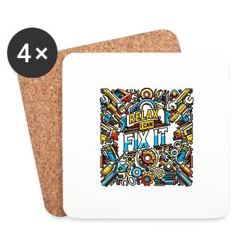 Relax I Can Fix It 33 - Coasters (set of 4) - white - Front