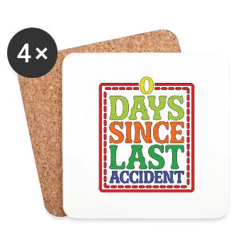 0 jours depuis le dernier accident 33 - Dessous de verre (lot de 4) - blanc - Devant