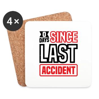0 jours depuis le dernier accident 34 - Dessous de verre (lot de 4) - blanc - Devant