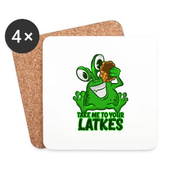 Take Me To Your Latkes T-Shirt Drôle Vert Espace - Dessous de verre (lot de 4) - blanc - Devant