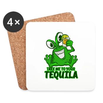 Take Me To Your Tequila T-Shirt Drôle Vert Espace - Dessous de verre (lot de 4) - blanc - Devant