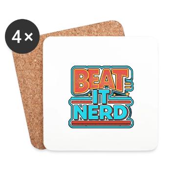 Beat it Nerd 8 - Untersetzer (4er-Set) - Weiß - Vorne