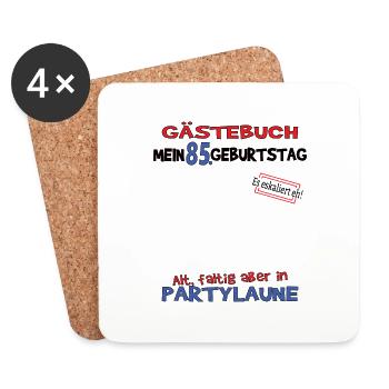 85th Birthday Man and Woman Guestbook - Coasters (set of 4) - white - Front