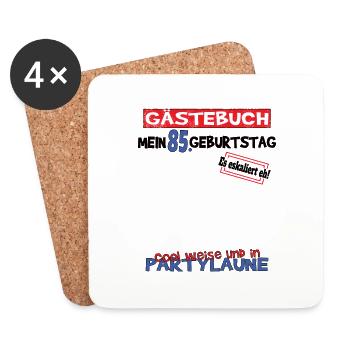85th Birthday Man and Woman Guestbook - Coasters (set of 4) - white - Front