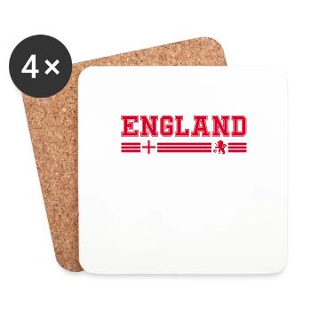 ENGLAND drapeau et emblème de l'Angleterre - Dessous de verre (lot de 4) - blanc - Devant