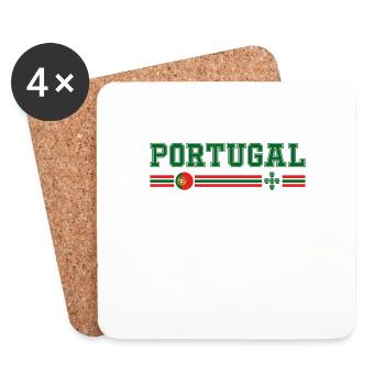 PORTUGAL Flagge und Emblem Portugals. Ertragen - Untersetzer (4er-Set) - Weiß - Vorne