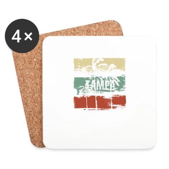 Tampa Florida Artistic Vacation Souvenir Abstract - Coasters (set of 4) - white - Front