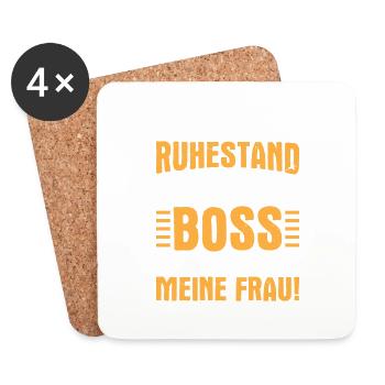 Drôle de cadeau d’adieu à la retraite - Dessous de verre (lot de 4) - blanc - Devant