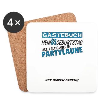 85th Birthday Man and Woman Guestbook - Coasters (set of 4) - white - Front