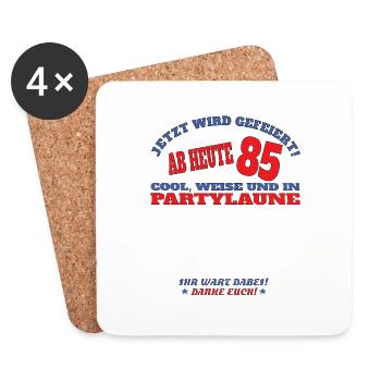 85th Birthday Man and Woman Guestbook - Coasters (set of 4) - white - Front