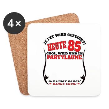 85th Birthday Man and Woman Guestbook - Coasters (set of 4) - white - Front