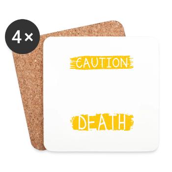 Caution My Black Lab May Lick You To Death Labrado - Untersetzer (4er-Set) - Weiß - Vorne