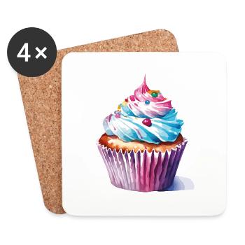 Petit gâteau 2 2 - Dessous de verre (lot de 4) - blanc - Devant