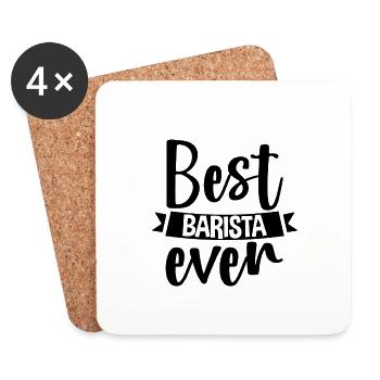 Best Barista Ever 4 - Untersetzer (4er-Set) - Weiß - Vorne
