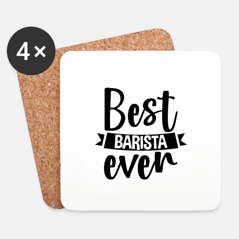 Best Barista Ever 4 - Untersetzer (4er-Set) - Weiß