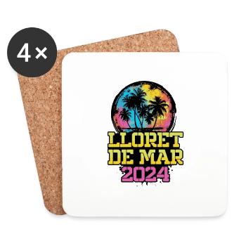 Lloret De Mar 2024 Voyage Vacances - Dessous de verre (lot de 4) - blanc - Devant