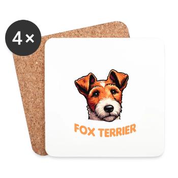 I Might Look Like I'm Listening To You Fox Terrier - Coasters (set of 4) - white - Front