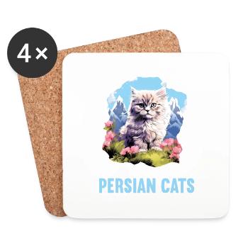 Persian Cat Perserkatze - Untersetzer (4er-Set) - Weiß - Vorne