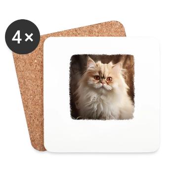 Persian Cat Perserkatze - Untersetzer (4er-Set) - Weiß - Vorne