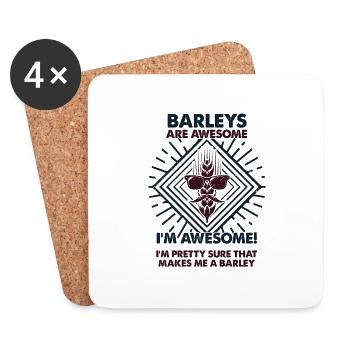 Les orges sont excellentes - Mama Dad - Dessous de verre (lot de 4) - blanc - Devant