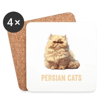 Persian Cat Perserkatze - Untersetzer (4er-Set) - Weiß - Vorne
