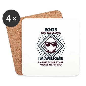 Les balles sont géniales - Maman Papa - Dessous de verre (lot de 4) - blanc - Devant