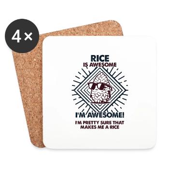 Rice Are Great - Mama Dad - Coasters (set of 4) - white - Front