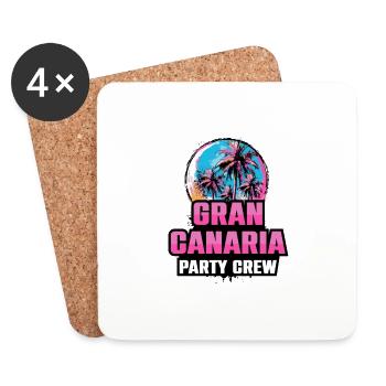 Gran Canaria Party Crew Urlaub Spruch - Untersetzer (4er-Set) - Weiß - Vorne