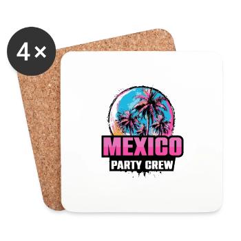 Mexique Party Crew Vacances Dire - Dessous de verre (lot de 4) - blanc - Devant