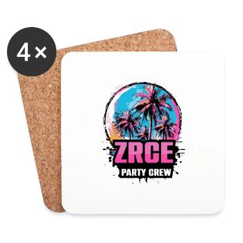 Zrce Party Crew Urlaub Spruch - Untersetzer (4er-Set) - Weiß - Vorne