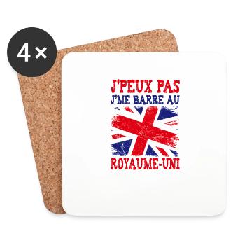 Je peux pas je me barre au Royaume Uni - Dessous de verre (lot de 4) - blanc - Devant