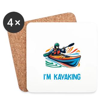 I Might Look Like I'm Listening To You Kayaking - Coasters (set of 4) - white - Front