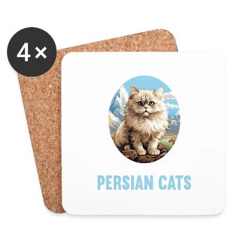 Persian Cat Perserkatze - Untersetzer (4er-Set) - Weiß - Vorne