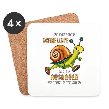 NOT THE FASTEST, BUT ENDURANCE WILL WIN - Coasters (set of 4) - white - Front