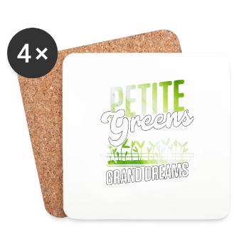 Petite Greens Grand Dreams Gärtnern Microgreen - Untersetzer (4er-Set) - Weiß - Vorne