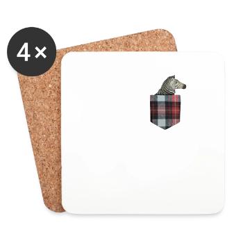 Zèbre dans votre poche Animal africain drôle en faux - Dessous de verre (lot de 4) - blanc - Devant