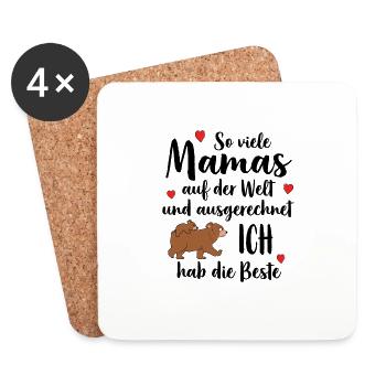 Beste Mama So Viele Mamas Ich Hab Die Beste - Untersetzer (4er-Set) - Weiß - Vorne