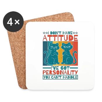 Je n’ai pas d’attitude 6 - Dessous de verre (lot de 4) - blanc - Devant
